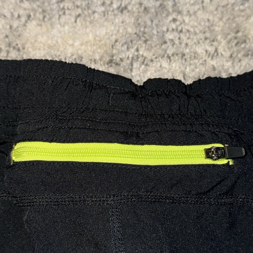 FL2 black & neon yellow green athletic shorts men’s sportswear elastic waist L​ - Picture 4 of 5